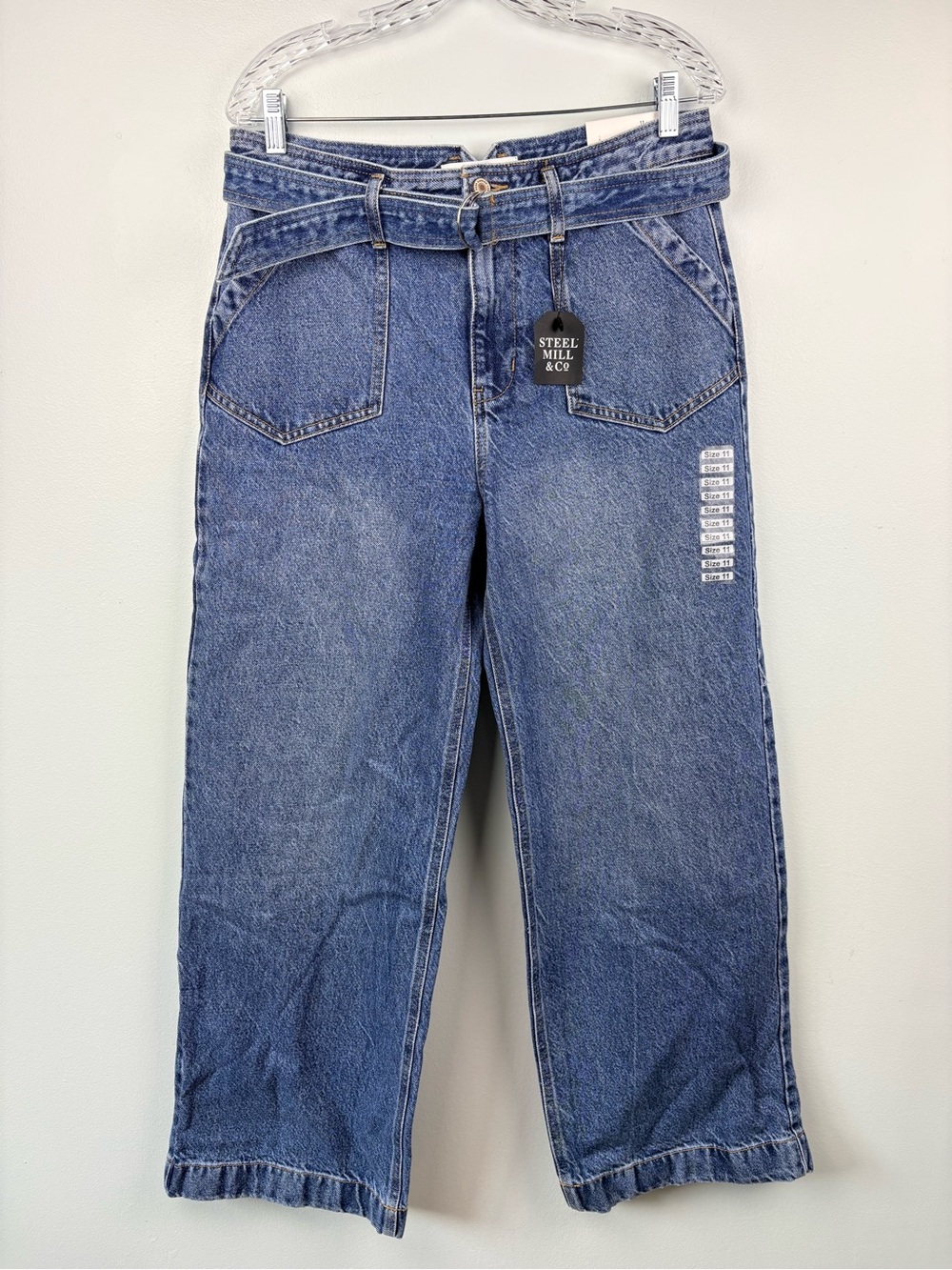 NWT Kancan Finn Ultra High Rise Wide Leg Jeans Belted Rigid Sz 11 or 29 - Picture 2 of 16